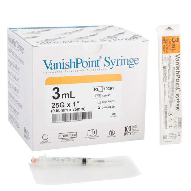 3ML Syringe with 25 Gauge 1" Needle – Individually Packaged
